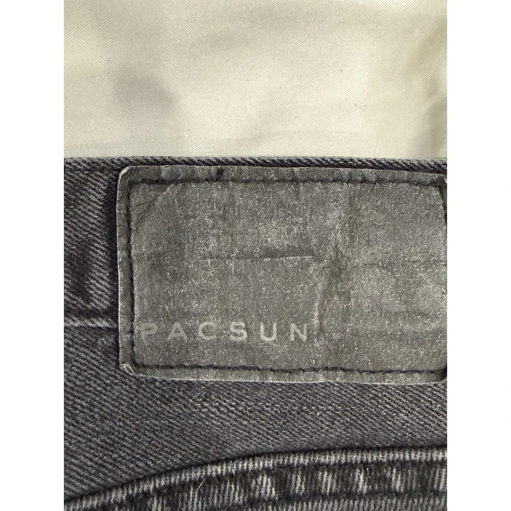 PacSun Jeans Mens 34x32 Gray Charcoal Skinny Distressed Denim Slim Fit Ripped